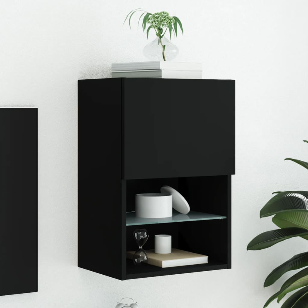 Mobili Tv Con Luci Led 2 Pz 30,5X30X102 Cm