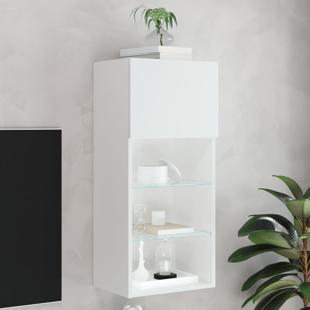 Mobili Tv Con Luci Led 2 Pz 30,5X30X102 Cm