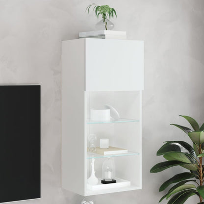Mobili Tv Con Luci Led 2 Pz 30,5X30X102 Cm