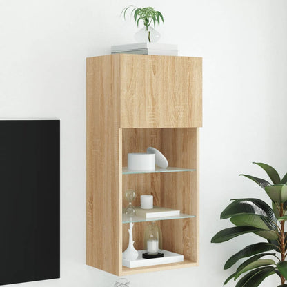 Mobili Tv Con Luci Led 2 Pz 30,5X30X102 Cm