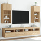 Mobili Tv Con Luci Led 2 Pz 30,5X30X102 Cm