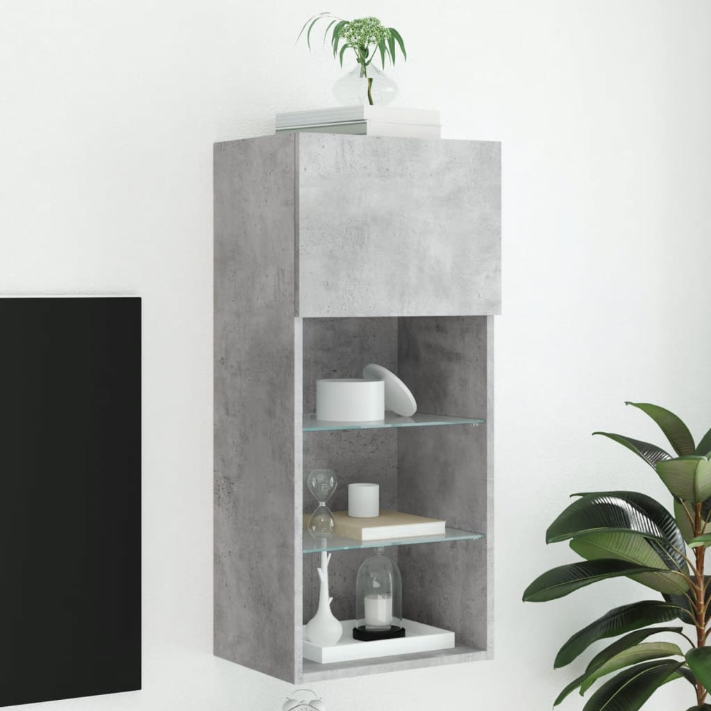 Mobili Tv Con Luci Led 2 Pz 30,5X30X102 Cm