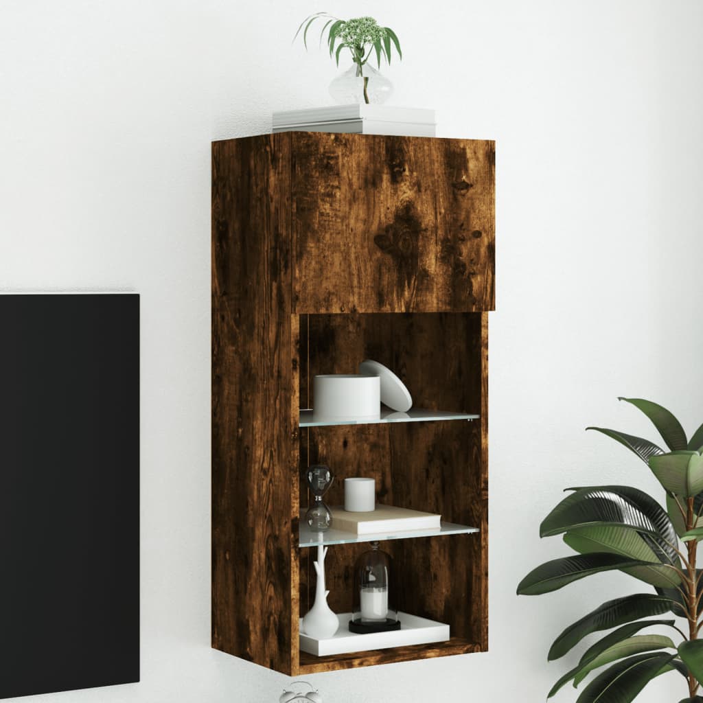 Mobili Tv Con Luci Led 2 Pz 30,5X30X102 Cm
