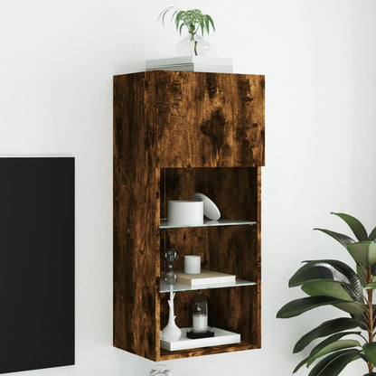 Mobili Tv Con Luci Led 2 Pz 30,5X30X102 Cm