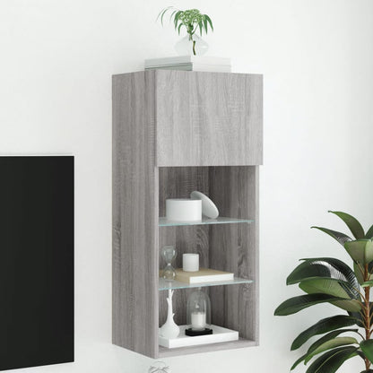 Mobili Tv Con Luci Led 2 Pz 30,5X30X102 Cm