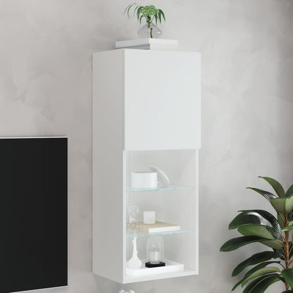 Mobili Tv Con Luci Led 2 Pz 30,5X30X102 Cm