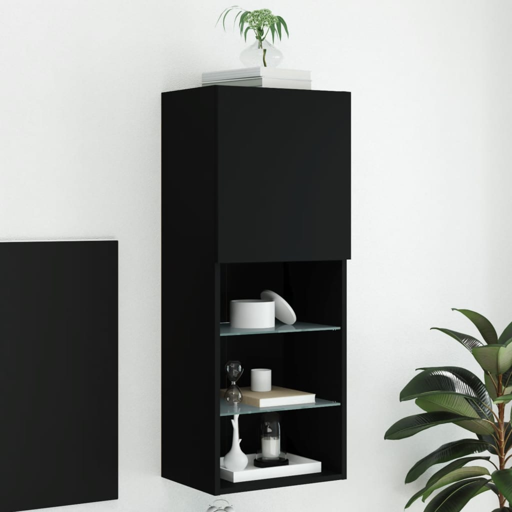 Mobili Tv Con Luci Led 2 Pz 30,5X30X102 Cm