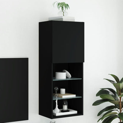Mobili Tv Con Luci Led 2 Pz 30,5X30X102 Cm