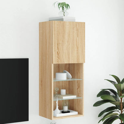 Mobili Tv Con Luci Led 2 Pz 30,5X30X102 Cm