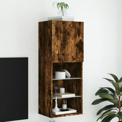 Mobili Tv Con Luci Led 2 Pz 30,5X30X102 Cm