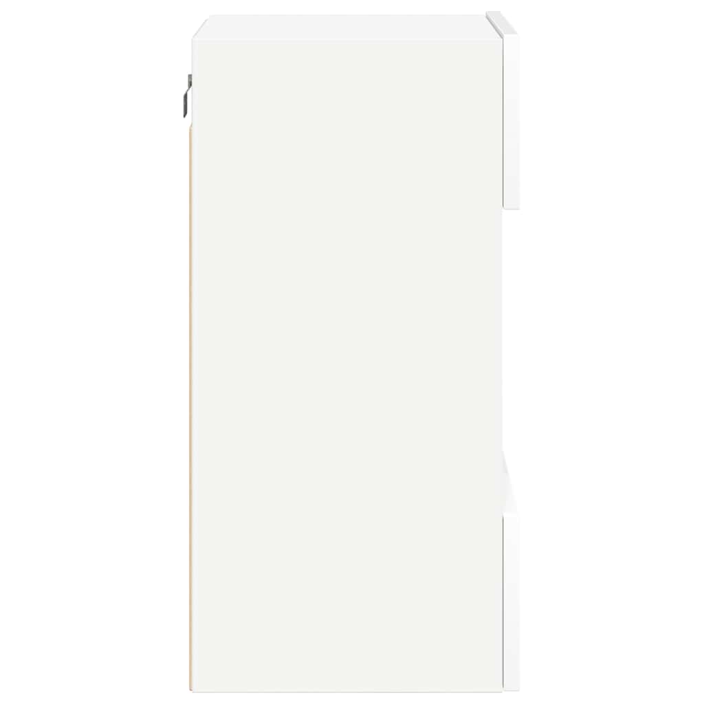 Mobili Da Parete Con Luci Led Per Tv 2Pz Bianchi 40X30X60,5 Cm Rovere Marrone
