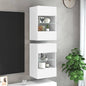Mobili Da Parete Con Luci Led Per Tv 2Pz Bianchi 40X30X60,5 Cm Rovere Marrone