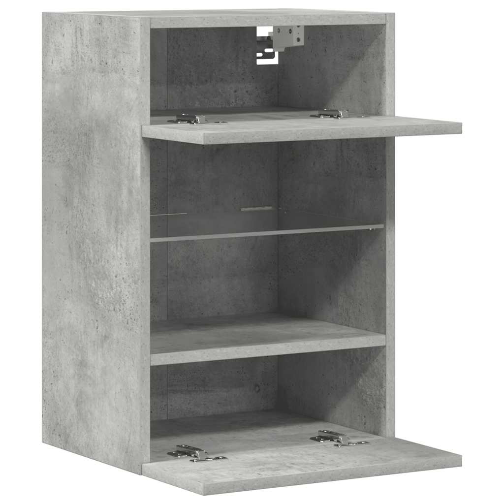 Mobili Da Parete Con Luci Led Per Tv 2Pz Grigio Cemento 40X30X60,5Cm Rovere Marrone