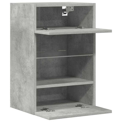 Mobili Da Parete Con Luci Led Per Tv 2Pz Grigio Cemento 40X30X60,5Cm Rovere Marrone
