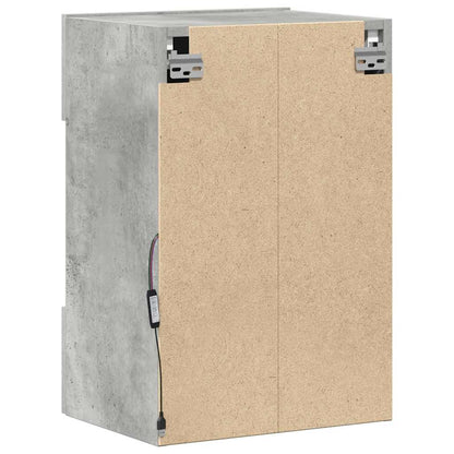 Mobili Da Parete Con Luci Led Per Tv 2Pz Grigio Cemento 40X30X60,5Cm Rovere Marrone