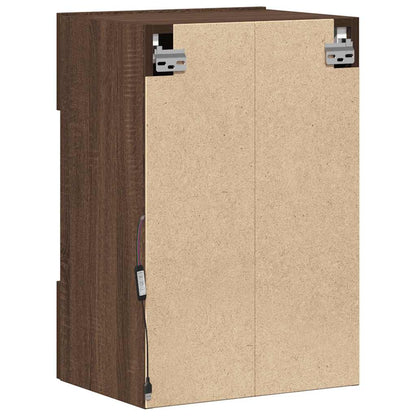 Mobili Da Parete Con Luci Led Per Tv 2Pz Rovere Marrone 40X30X60,5Cm Rovere Marrone