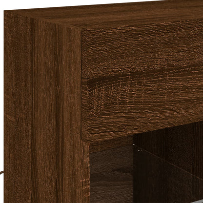 Mobile Tv A Parete Con Luci Led Rovere Marrone 58,5X30X60,5 Cm Rovere Marrone