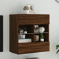 Mobile Tv A Parete Con Luci Led Rovere Marrone 58,5X30X60,5 Cm Rovere Marrone