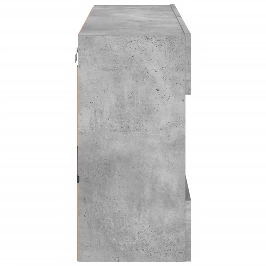 Mobile Tv A Parete Con Luci Led 98,5X30X60,5 Cm Grigio Cemento