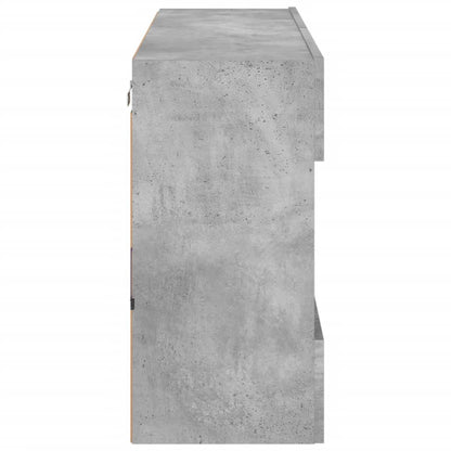 Mobile Tv A Parete Con Luci Led 98,5X30X60,5 Cm Grigio Cemento