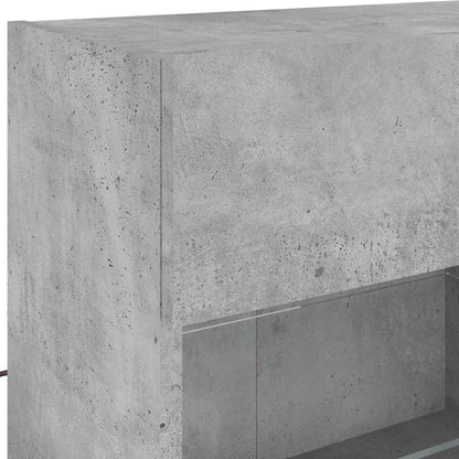 Mobile Tv A Parete Con Luci Led 98,5X30X60,5 Cm Grigio Cemento