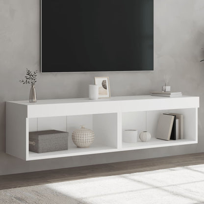 Mobili Porta Tv Con Luci Led 2 Pz Bianchi 80X30X30 Cm