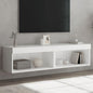 Mobili Porta Tv Con Luci Led 2 Pz Bianchi 80X30X30 Cm
