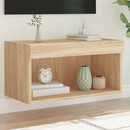 Mobili Porta Tv Con Luci Led 2 Pz Bianchi 80X30X30 Cm