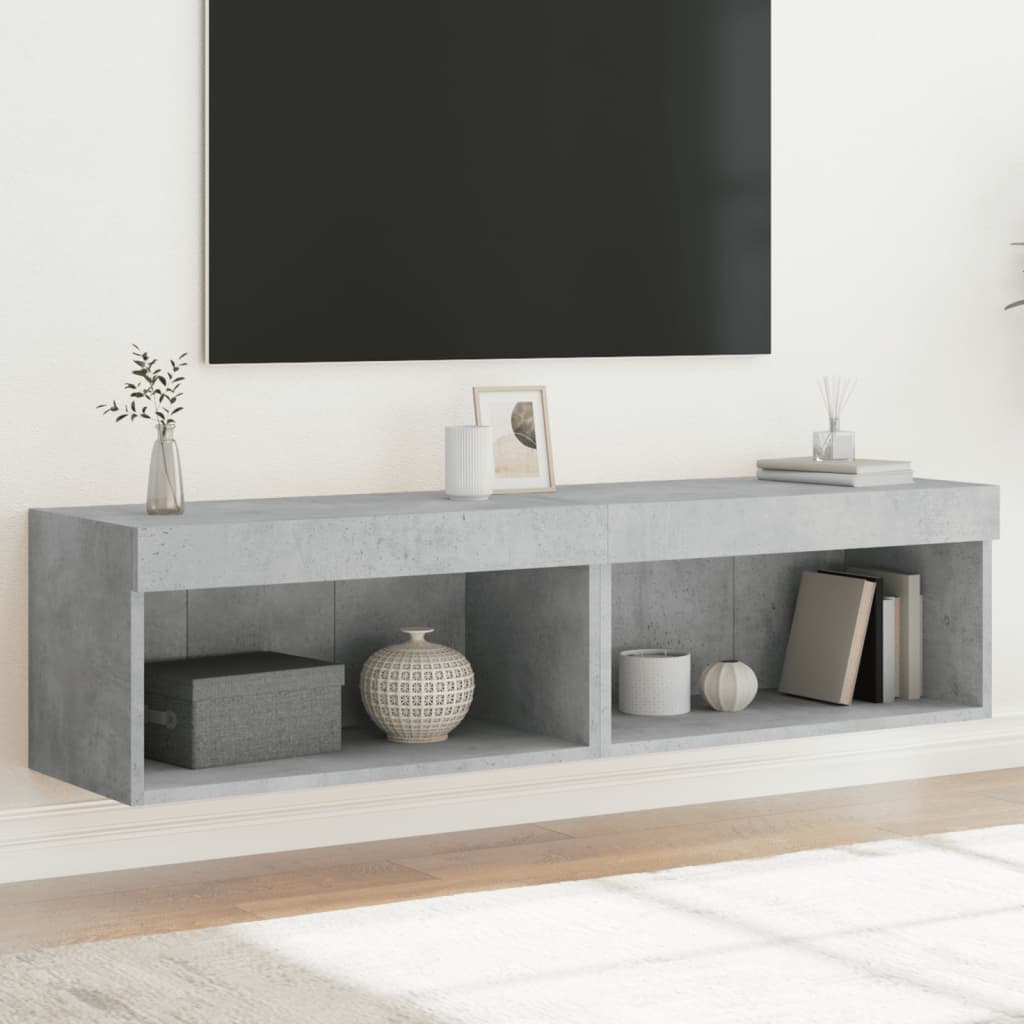 Mobili Porta Tv Con Luci Led 2 Pz Bianchi 80X30X30 Cm