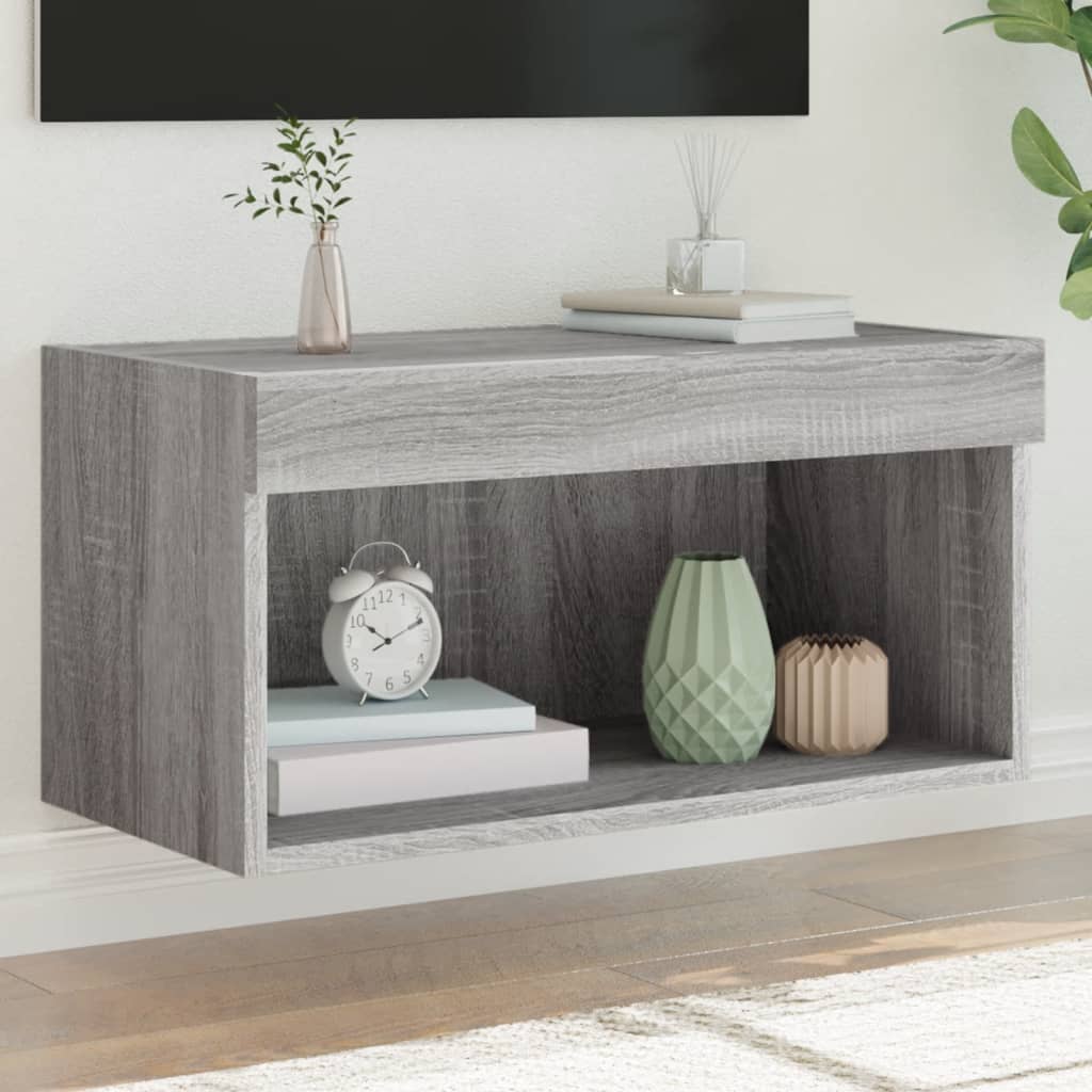 Mobili Porta Tv Con Luci Led 2 Pz Bianchi 80X30X30 Cm