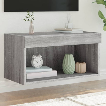 Mobili Porta Tv Con Luci Led 2 Pz Bianchi 80X30X30 Cm