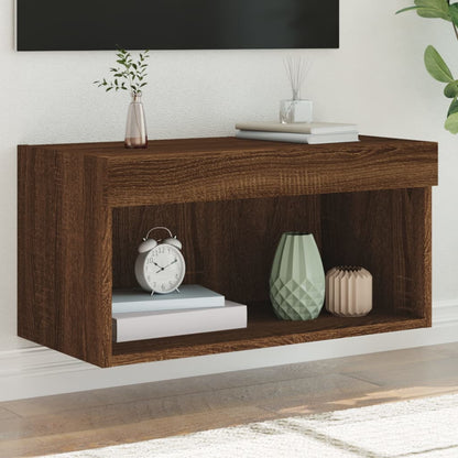 Mobili Porta Tv Con Luci Led 2 Pz Bianchi 80X30X30 Cm