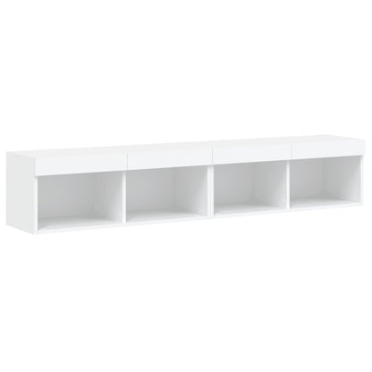 Mobili Porta Tv Con Luci Led 2 Pz Bianchi 80X30X30 Cm
