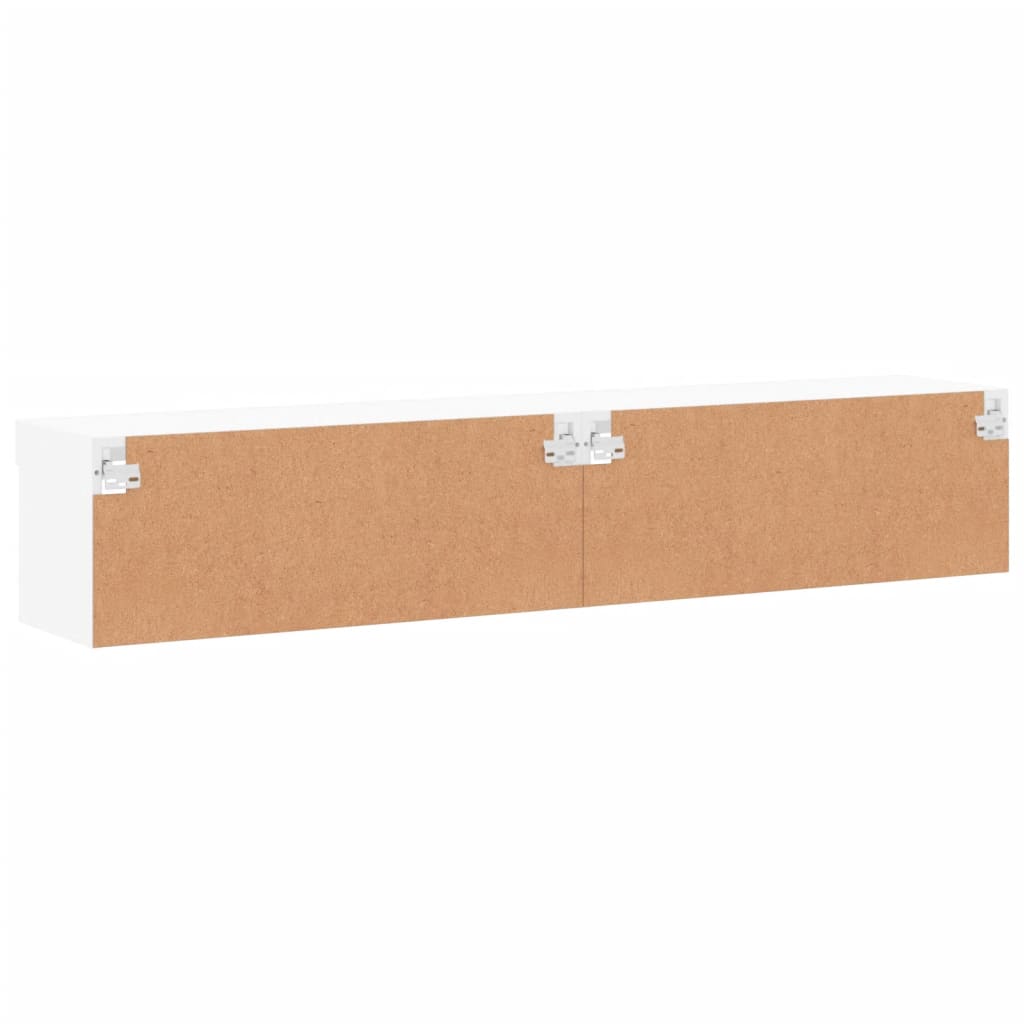 Mobili Porta Tv Con Luci Led 2 Pz Bianchi 80X30X30 Cm