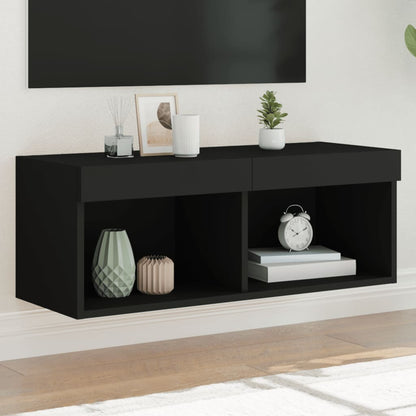 Mobili Porta Tv Con Luci Led 2 Pz Bianchi 80X30X30 Cm