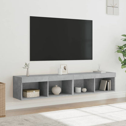 Mobili Porta Tv Con Luci Led 2 Pz Bianchi 80X30X30 Cm