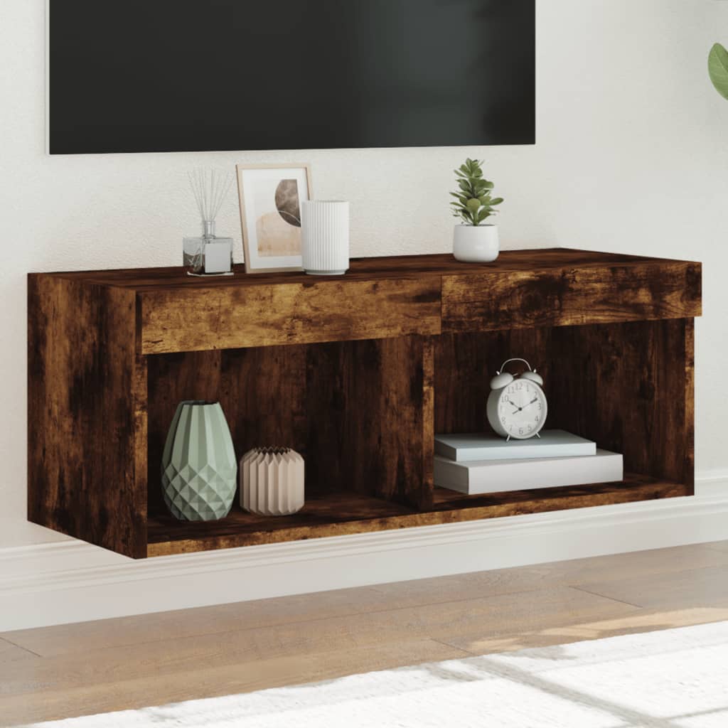 Mobili Porta Tv Con Luci Led 2 Pz Bianchi 80X30X30 Cm