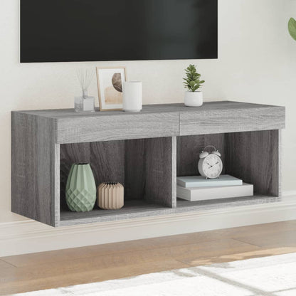 Mobili Porta Tv Con Luci Led 2 Pz Bianchi 80X30X30 Cm