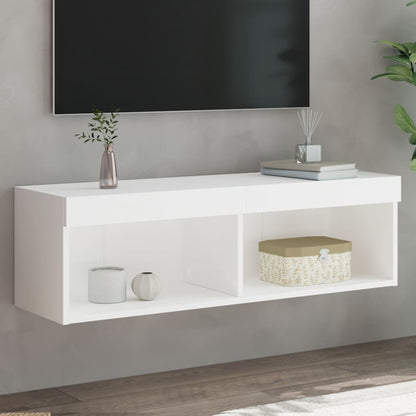 Mobili Porta Tv Con Luci Led 2 Pz Bianchi 80X30X30 Cm