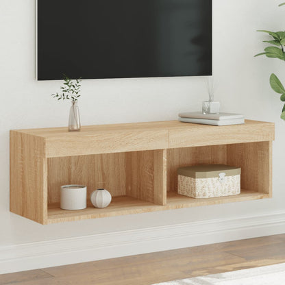 Mobili Porta Tv Con Luci Led 2 Pz Bianchi 80X30X30 Cm