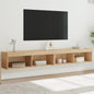 Mobili Porta Tv Con Luci Led 2 Pz Bianchi 80X30X30 Cm