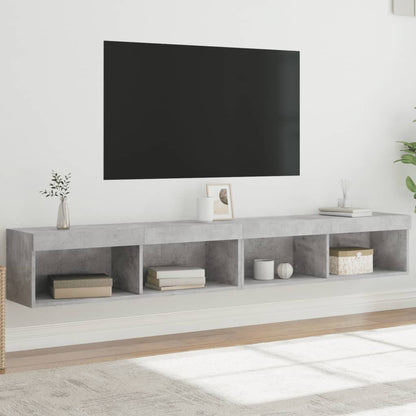 Mobili Porta Tv Con Luci Led 2 Pz Bianchi 80X30X30 Cm