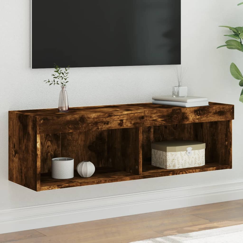 Mobili Porta Tv Con Luci Led 2 Pz Bianchi 80X30X30 Cm