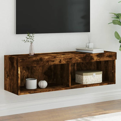 Mobili Porta Tv Con Luci Led 2 Pz Bianchi 80X30X30 Cm