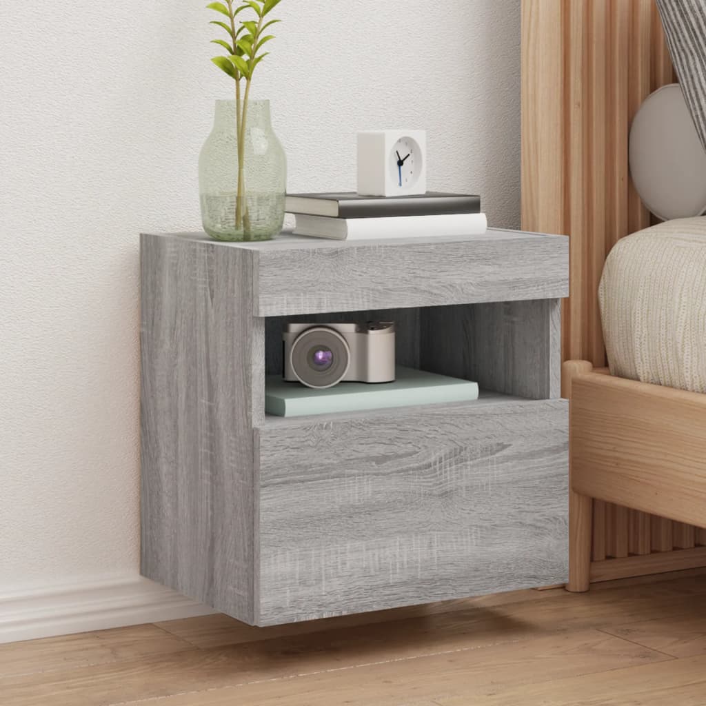 Mobile Tv A Parete Con Luci Led 60X30X40 Cm