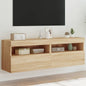 Mobile Tv A Parete Con Luci Led 60X30X40 Cm