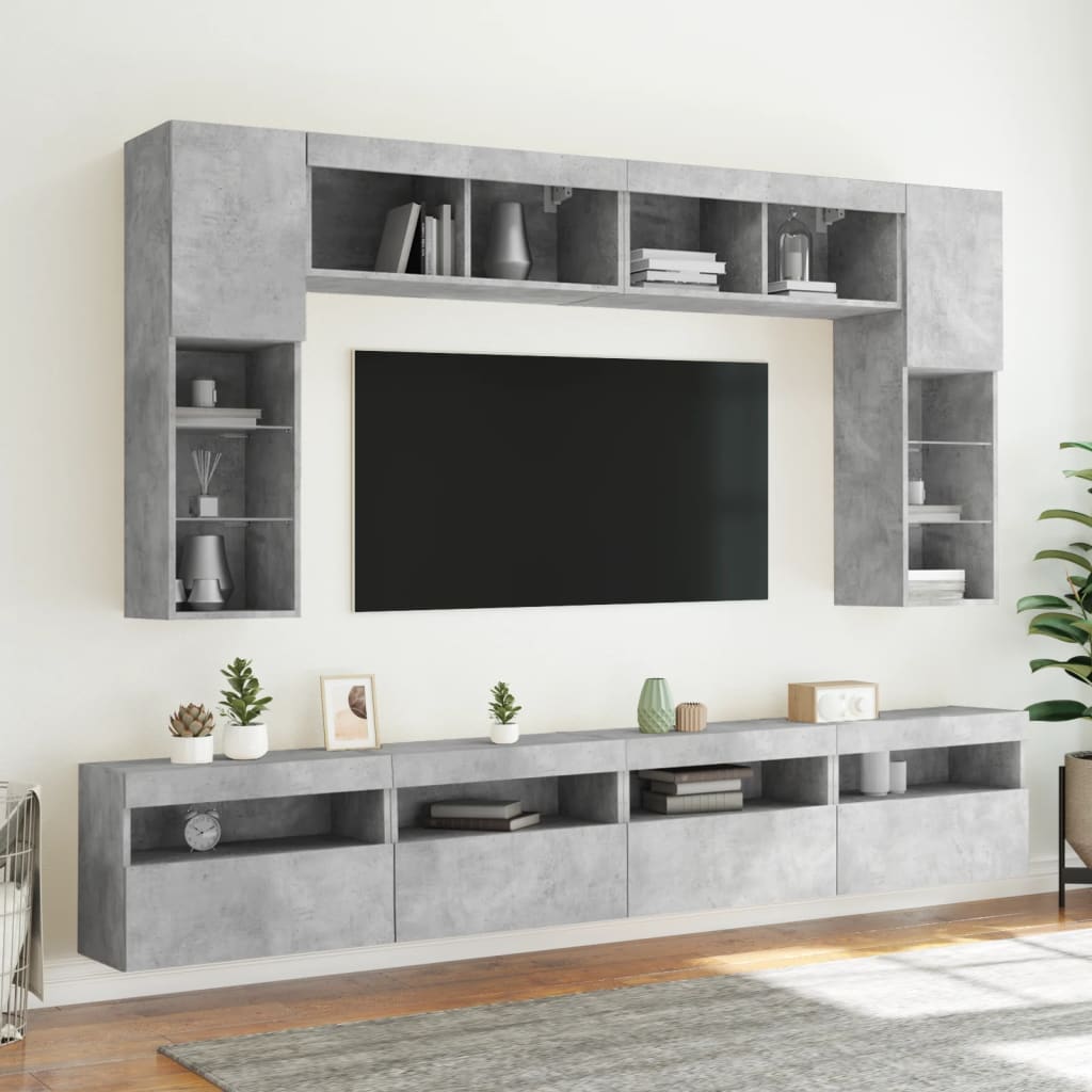 Mobile Tv A Parete Con Luci Led 60X30X40 Cm