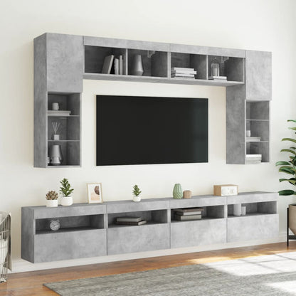 Mobile Tv A Parete Con Luci Led 60X30X40 Cm