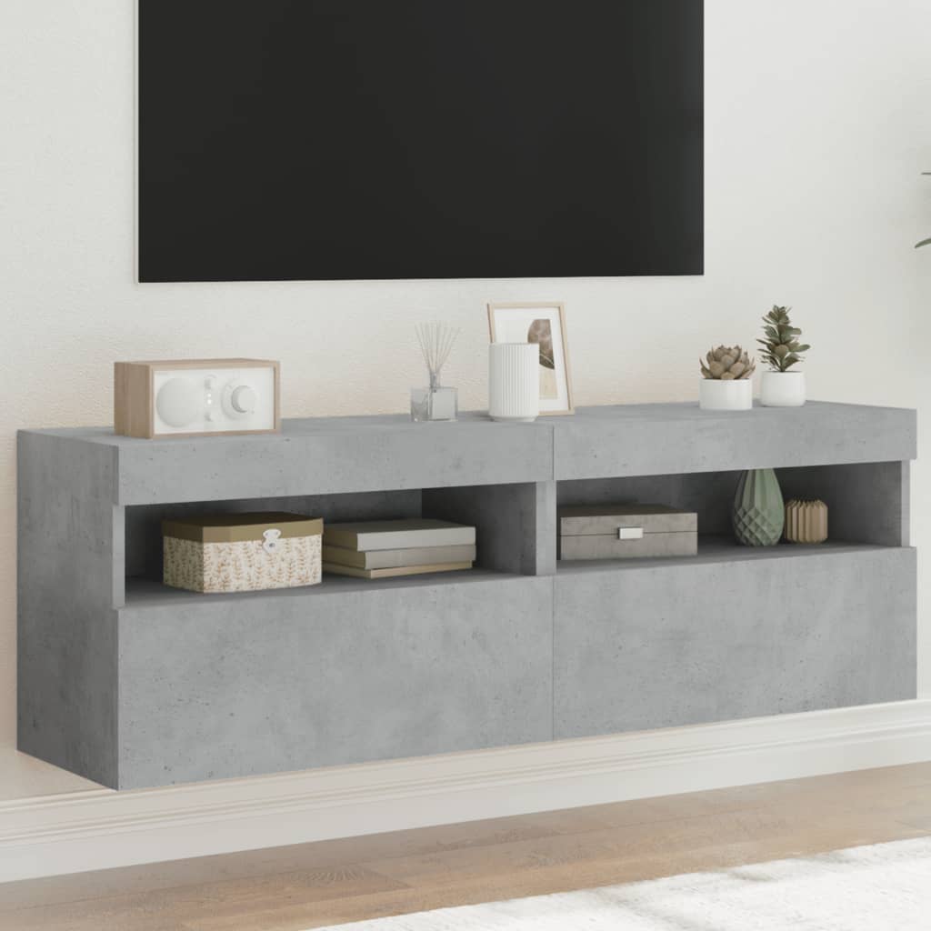 Mobile Tv A Parete Con Luci Led 60X30X40 Cm
