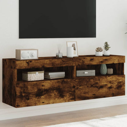 Mobile Tv A Parete Con Luci Led 60X30X40 Cm